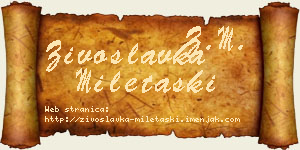 Živoslavka Miletaški vizit kartica